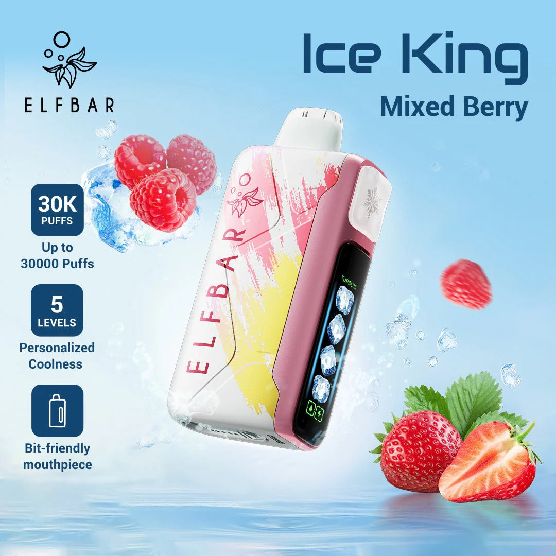 正品俄版ELFBAR ICE KING 30000口-爱奇迹五档冰度调节冰王一次性电子烟-多口味可选 混合莓果