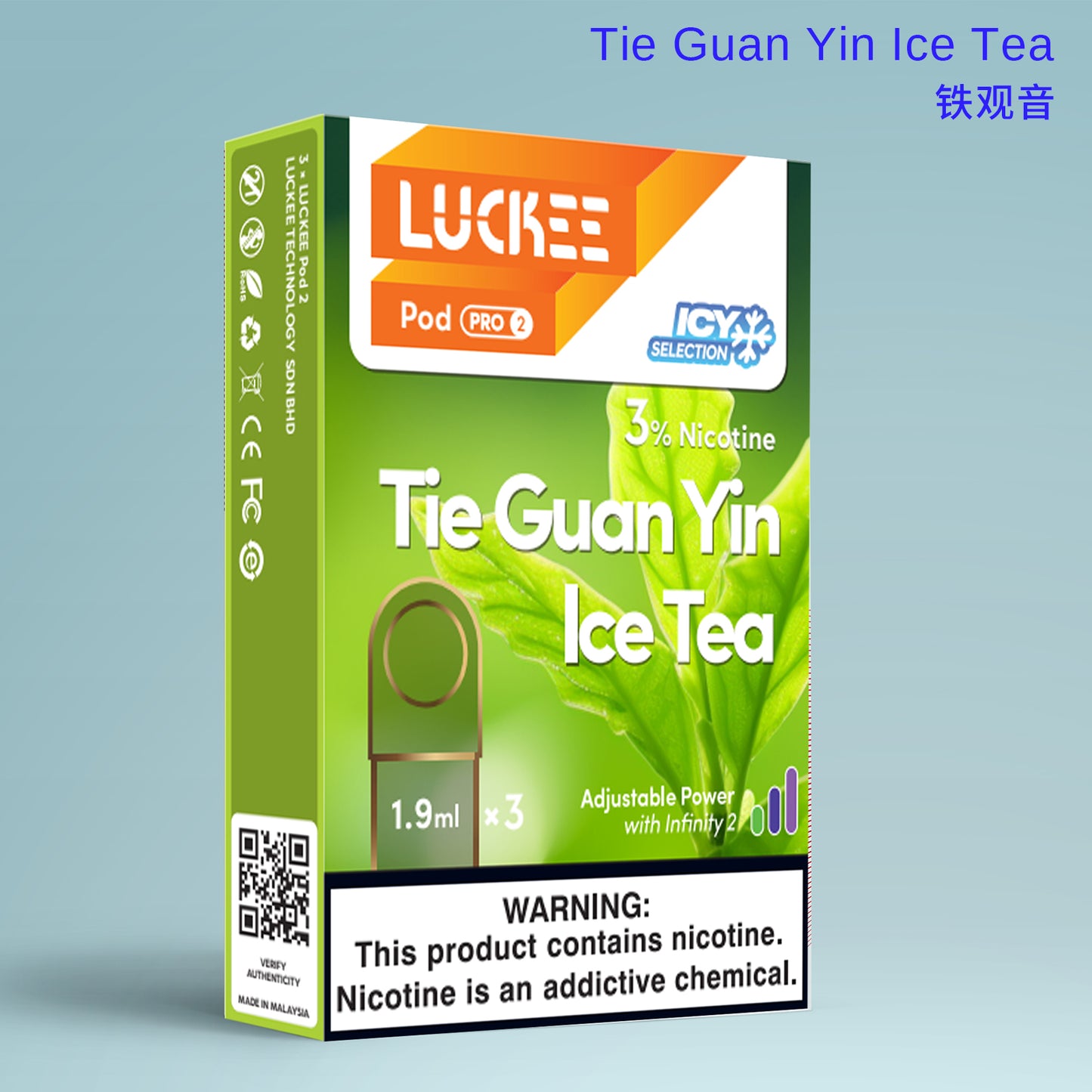 乐刻luckee 铁观音tieguanyin-ice-tea 第六陶瓷芯雾化弹 pod pro2 三颗装