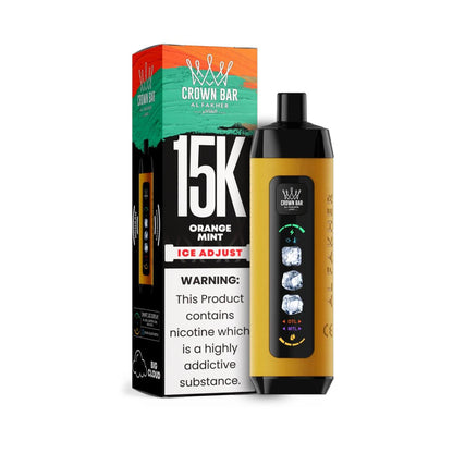 正品阿尔法赫15000口可调冰度款 AL FAKHER CROWN BAR ICE ADJUST 15K 大烟雾一次性电子烟-多口味可选 橙子薄荷