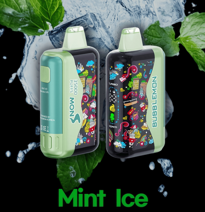 正品韩版BUBBLE MON GRAFFITI巴布梦泡泡兽满天星炫彩壁纸LED灯效35000口可调功率含隐藏口味一次性电子烟 冰薄荷