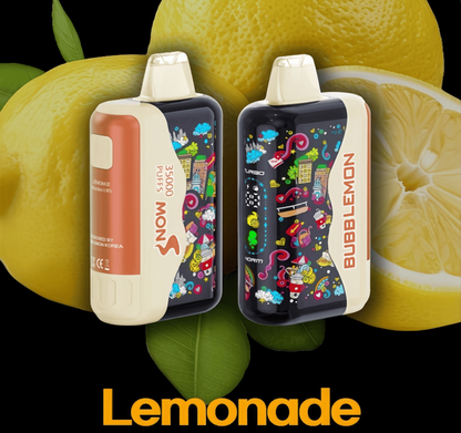 正品韩版BUBBLE MON GRAFFITI巴布梦泡泡兽满天星炫彩壁纸LED灯效35000口可调功率含隐藏口味一次性电子烟 柠檬汽水