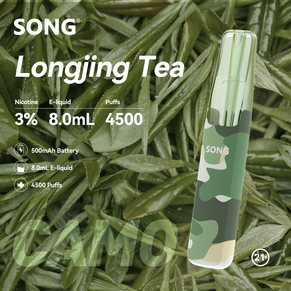 正品崧鸭嘴兽 Song Camo Series A36迷彩杆身一次性电子烟4500口-多口味可选 龙井