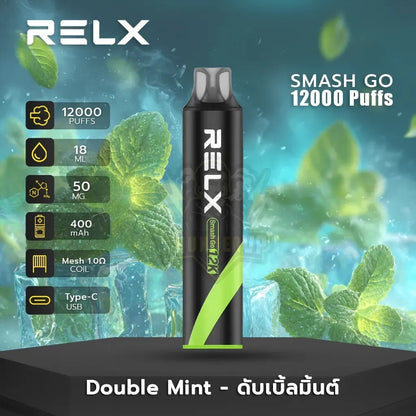正品悦刻黑条RELX SMASH GO 12K时尚12000口人体工程学烟嘴大容量一次性电子烟-多口味可选 双薄荷5%