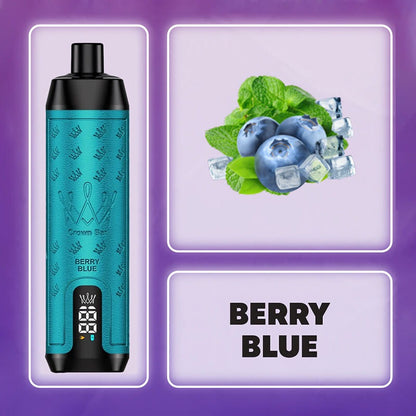 正品阿尔法赫皇冠系列AL FAKHER CROWN BAR 12000口低尼水烟声波油量电量显示大烟雾电子烟-多口味可选 蓝莓泡泡糖