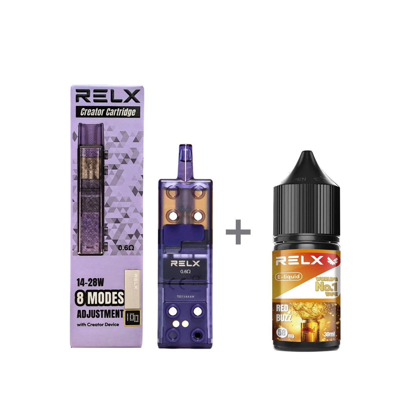 正品悦刻三代积木空弹烟油套餐(5ml容积RELX空弹+30ml正品RELX E-liquid) 套装(空弹+烟油) 红牛_5%Nic
