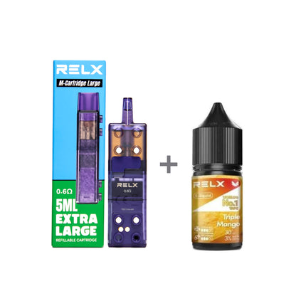 正品悦刻三代积木空弹烟油套餐(5ml容积RELX空弹+30ml正品RELX E-liquid) 套装(空弹+烟油) 三重芒果_3%Nic