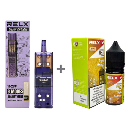 正品悦刻三代积木空弹烟油套餐(5ml容积RELX空弹+30ml正品RELX E-liquid) 套装(空弹+烟油) 三重芒果_5%Nic