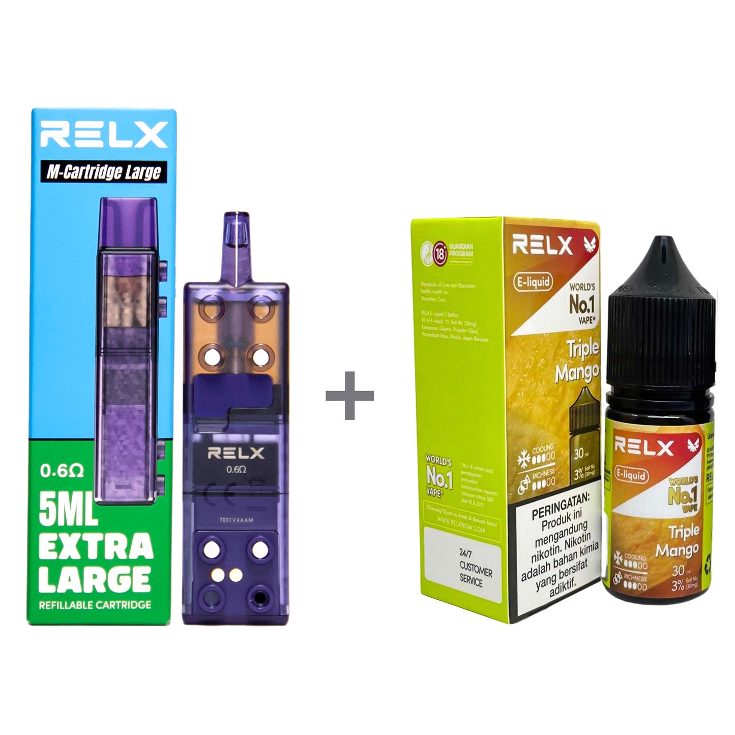 正品悦刻三代积木空弹烟油套餐(5ml容积RELX空弹+30ml正品RELX E-liquid) 套装(空弹+烟油) 三重芒果_5%Nic