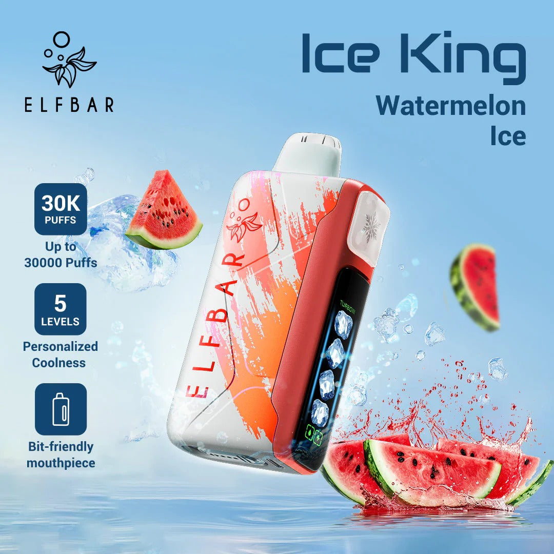 正品俄版ELFBAR ICE KING 30000口-爱奇迹五档冰度调节冰王一次性电子烟-多口味可选 西瓜冰