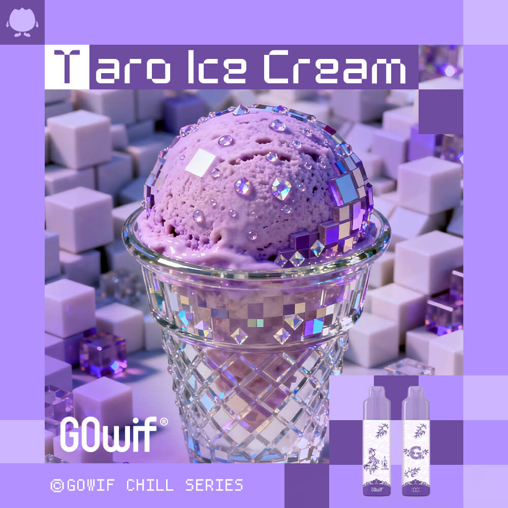 正品高维GOwif Chill极凉系列18000口双陶瓷芯涡轮大功率透明油仓电量油量显示长续航一次性电子烟-多口味可选 香芋冰淇凌