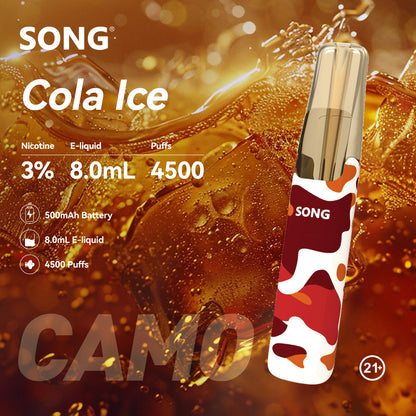 正品崧鸭嘴兽 Song Camo Series A36迷彩杆身一次性电子烟4500口-多口味可选 可乐冰