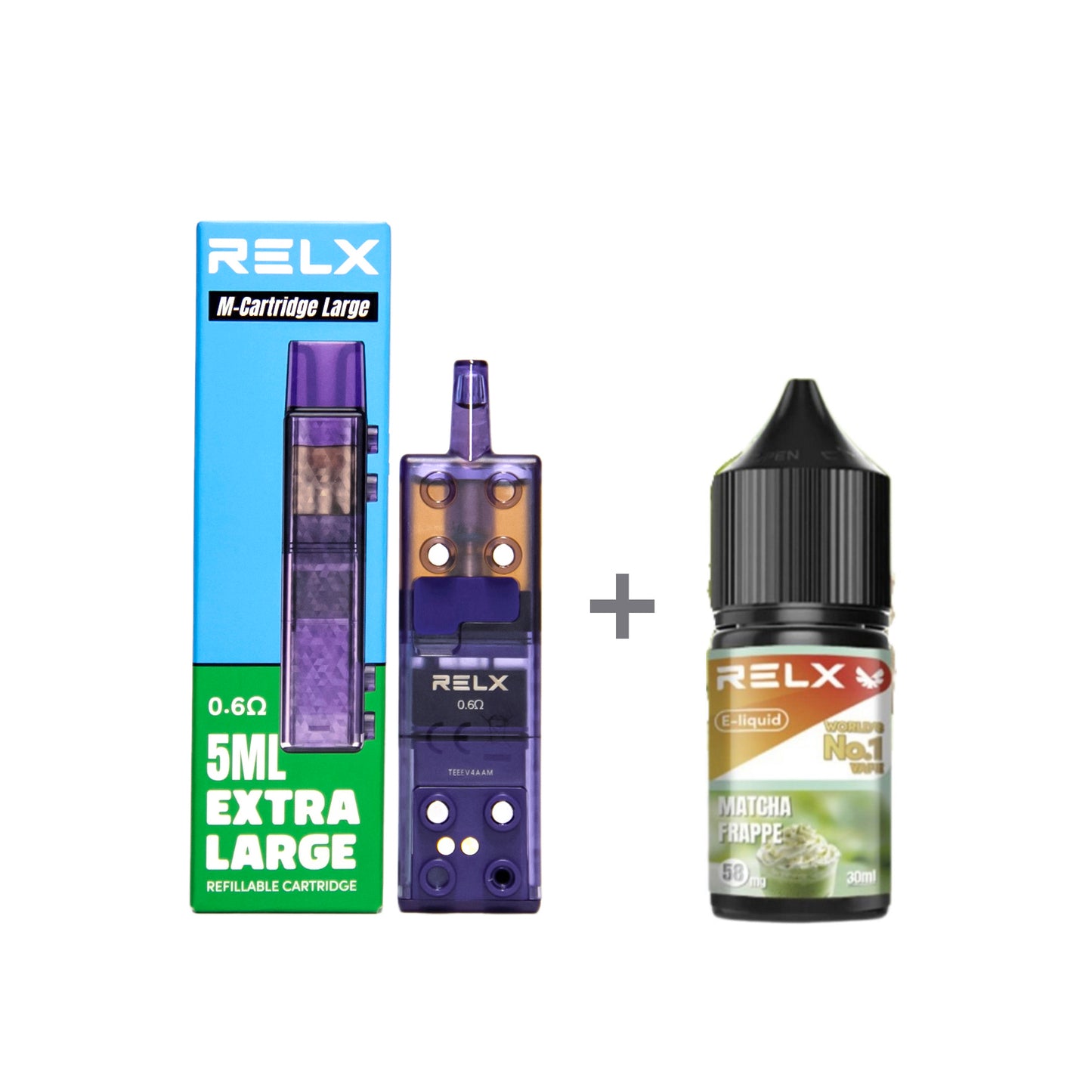 正品悦刻三代积木空弹烟油套餐(5ml容积RELX空弹+30ml正品RELX E-liquid) 套装(空弹+烟油) 抹茶星冰乐_5%Nic