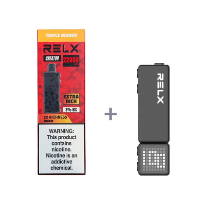 正品悦刻积木乐高套装/烟弹-多口味可选 RELX Creator Black(大容量22000口） 套装(目前发一代正品杆) 三重芒果
