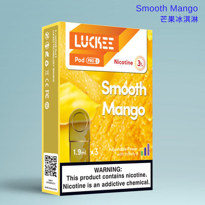 乐刻(Luckee) 芒果冰淇淋Smooth Mango 第六陶瓷芯雾化弹 pod pro2 三颗装