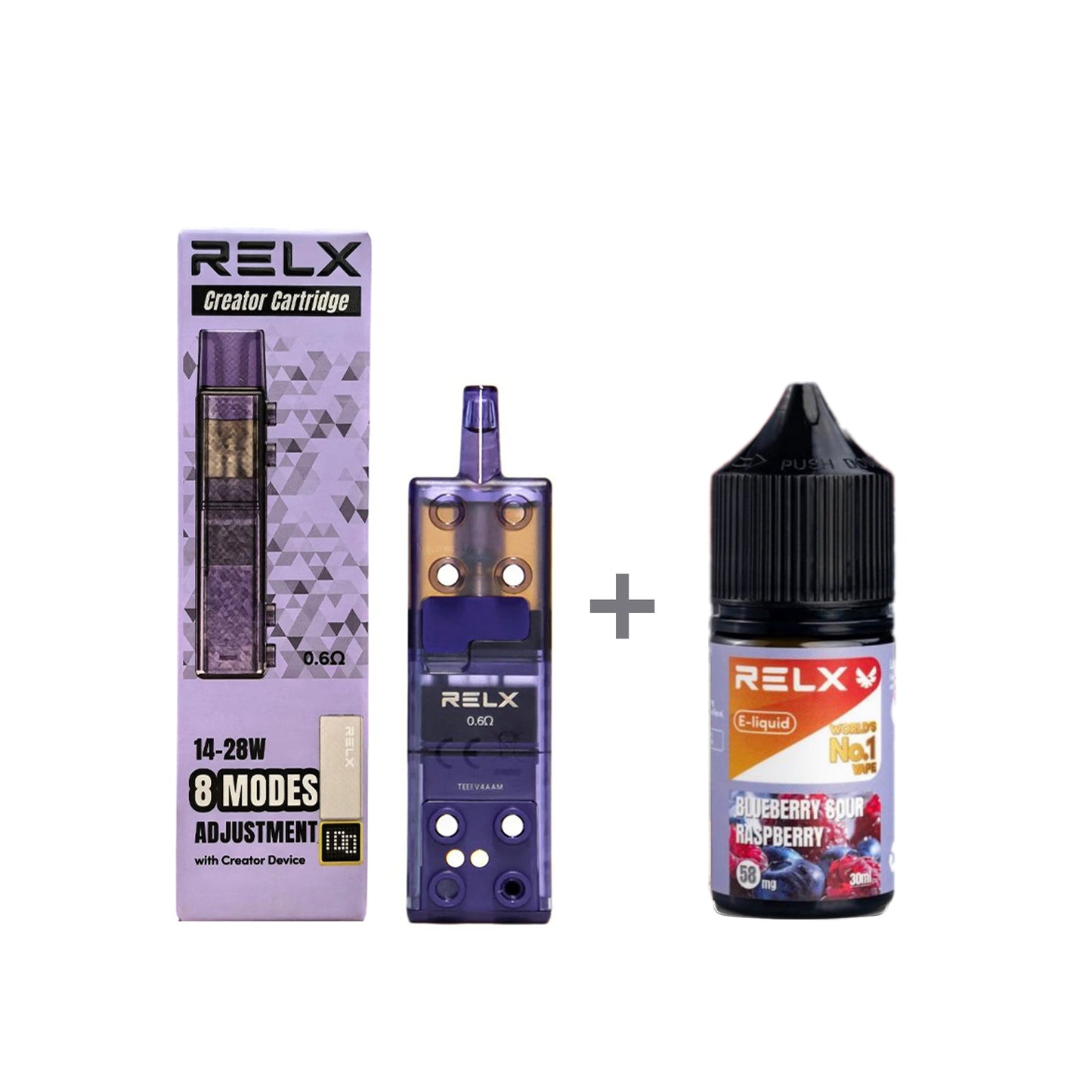 正品悦刻三代积木空弹烟油套餐(5ml容积RELX空弹+30ml正品RELX E-liquid) 套装(空弹+烟油) 蓝莓覆盆子_5%Nic