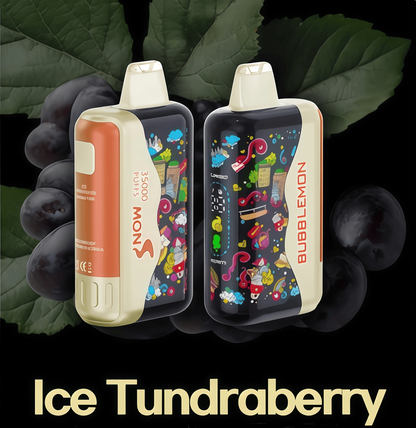 正品韩版BUBBLE MON GRAFFITI巴布梦泡泡兽满天星炫彩壁纸LED灯效35000口可调功率含隐藏口味一次性电子烟 冰冻苔原梅