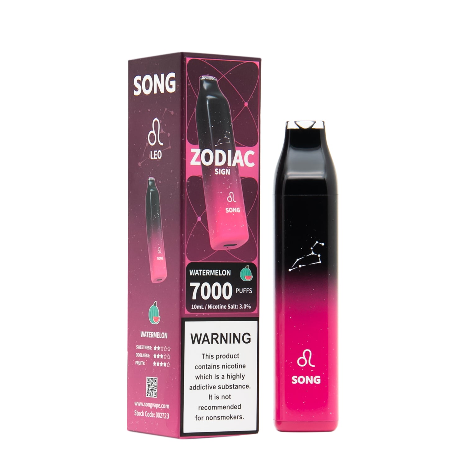 正品崧SONG星座系列清爽7000口十二种配色十二种星座形象一次性电子烟-多口味可选
