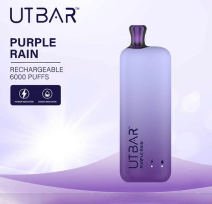 正品FLUM UTBAR 6000口绚丽质感外观设计电量油量指示一次性电子烟-多口味可选 紫雨