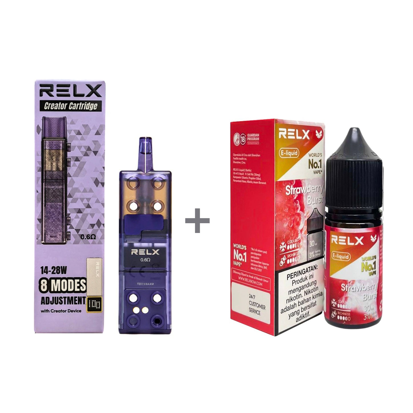 正品悦刻三代积木空弹烟油套餐(5ml容积RELX空弹+30ml正品RELX E-liquid) 套装(空弹+烟油) 草莓_3%Nic