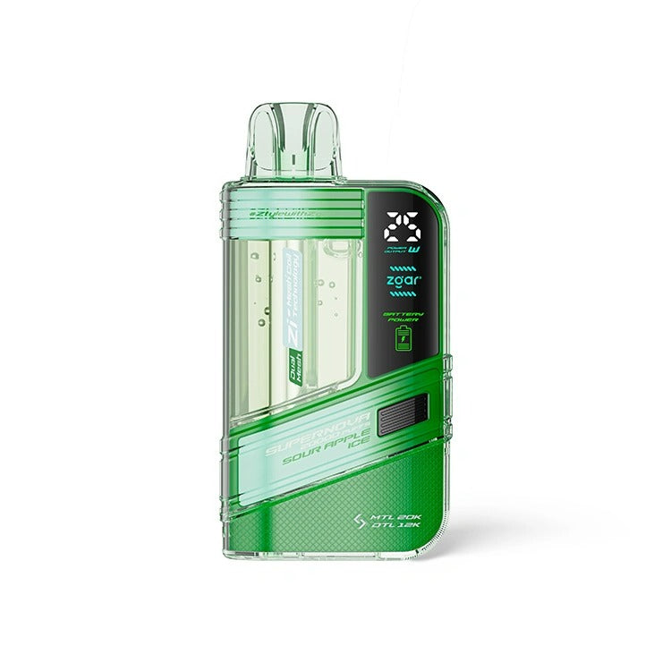 正品冰熊Zgar Supernova 20000口一次性电子烟-可视化烟仓/LED显示屏/可调节火力烟阻 酸苹果