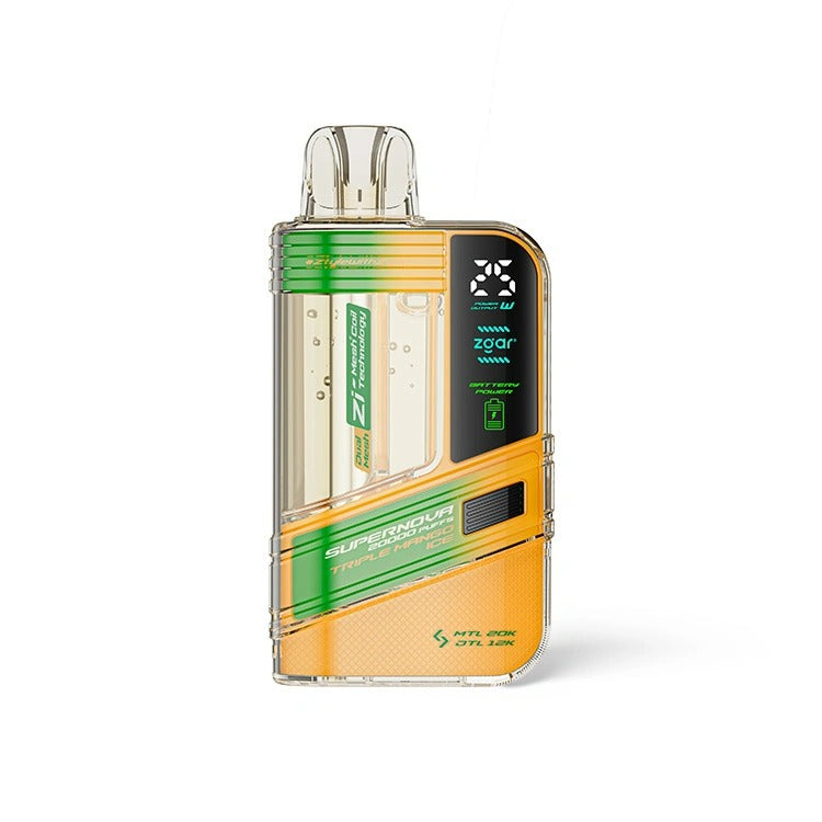 正品冰熊Zgar Supernova 20000口一次性电子烟-可视化烟仓/LED显示屏/可调节火力烟阻 三重芒果冰