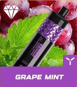 正品柚子水烟YOOZ SHISHA 14000口 DTL水晶炫彩钻石切割工艺大烟雾肺吸模式油量电量显示一次性电子烟-多口味可选 葡萄薄荷