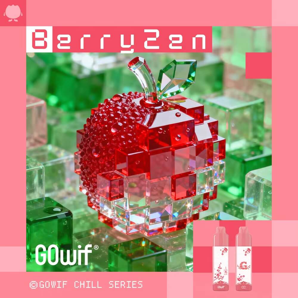 正品高维GOwif Chill极凉系列18000口双陶瓷芯涡轮大功率透明油仓电量油量显示长续航一次性电子烟-多口味可选 莓果