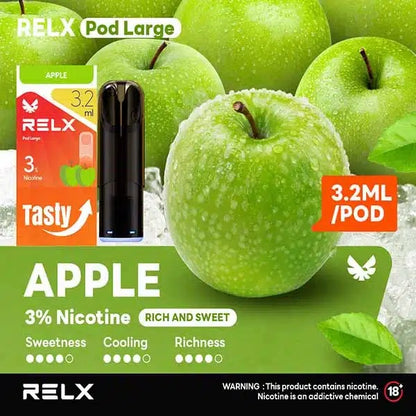 正品悦刻RELX Pod Large 3.2ml大容量版烟弹-三颗起售，多口味可选-兼容5/6/7代烟杆 苹果