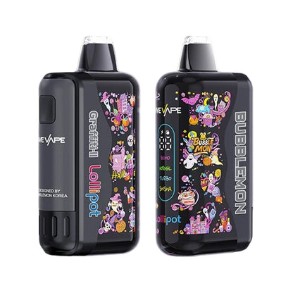 正品韩版巴布梦二代BUBBLE MON GRAFFITI-II 泡泡兽满天星炫彩壁纸LED灯效30000口可拆卸式电子烟套装/烟弹-多口味可选 黑色