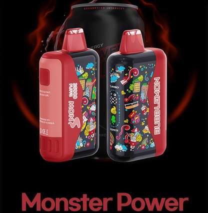 正品韩版BUBBLE MON GRAFFITI巴布梦泡泡兽满天星炫彩壁纸LED灯效35000口可调功率含隐藏口味一次性电子烟 魔爪能量饮料