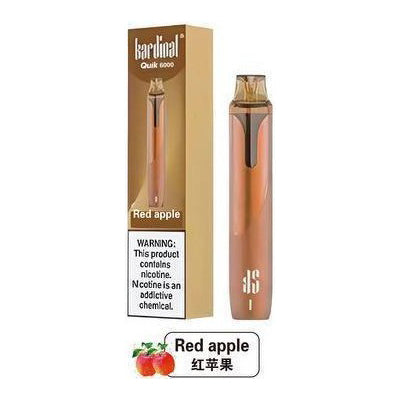全新升级版 KS Quik 6000口小彩条冰爽一次性电子烟-多口味可选 红苹果