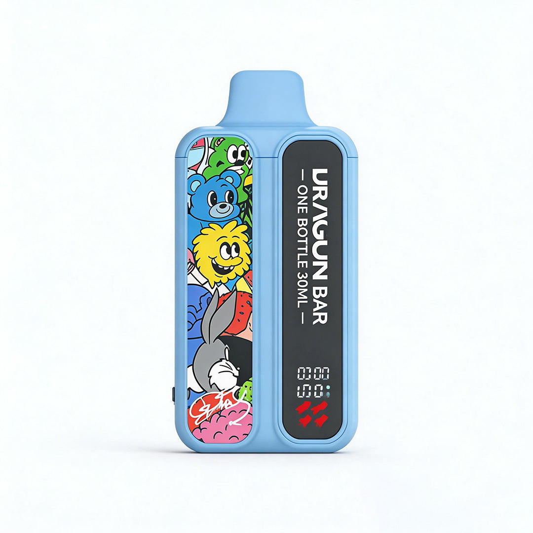正品 Dragon Bar 龙吧阿童木动画主题权志龙同款30ml超大容量60000口油电显示可调功率一次性电子烟-多口味可选 蓝莓树莓