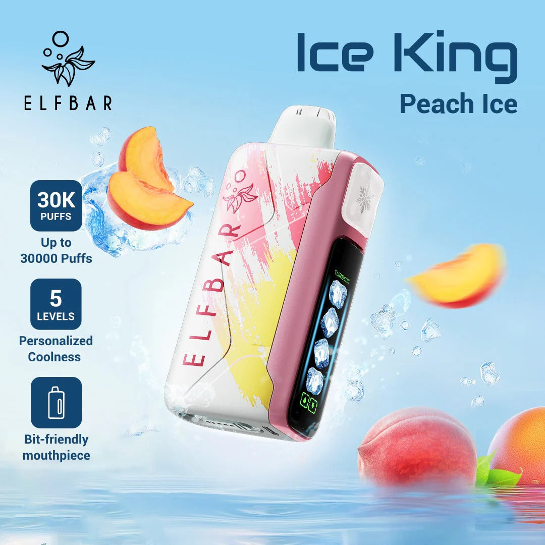 正品俄版ELFBAR ICE KING 30000口-爱奇迹五档冰度调节冰王一次性电子烟-多口味可选 桃子冰
