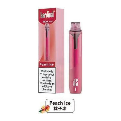 全新升级版 KS Quik 6000口小彩条冰爽一次性电子烟-多口味可选 桃子
