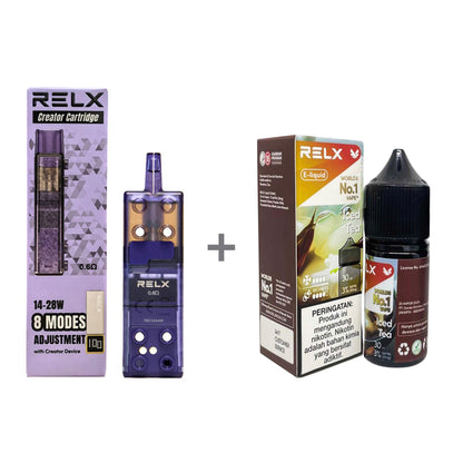 正品悦刻三代积木空弹烟油套餐(5ml容积RELX空弹+30ml正品RELX E-liquid) 套装(空弹+烟油) 冰茶_3%Nic