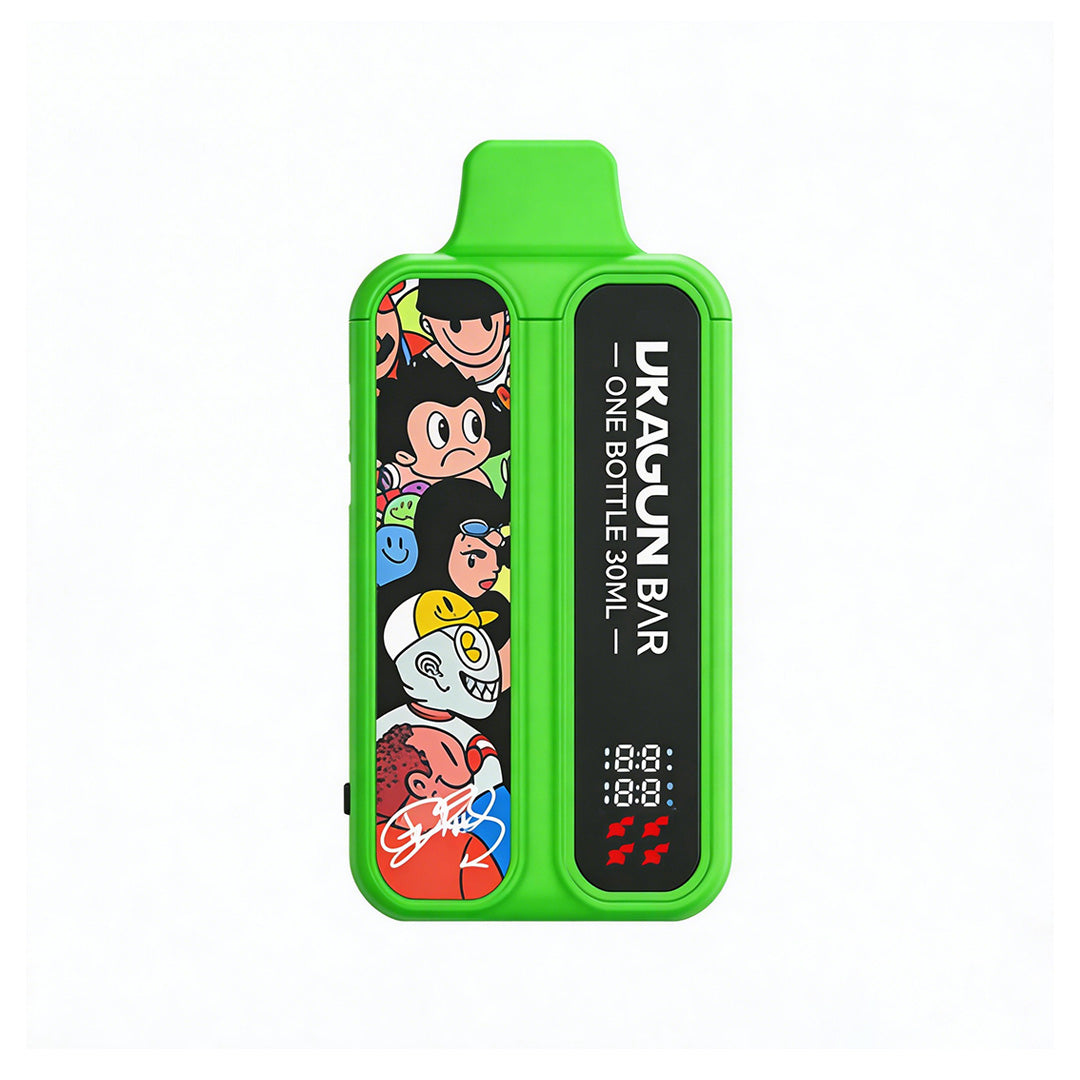正品 Dragon Bar 龙吧阿童木动画主题权志龙同款30ml超大容量60000口油电显示可调功率一次性电子烟-多口味可选 苹果芦荟