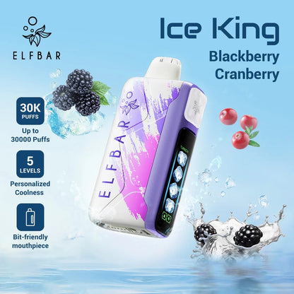 正品俄版ELFBAR ICE KING 30000口-爱奇迹五档冰度调节冰王一次性电子烟-多口味可选 黑莓