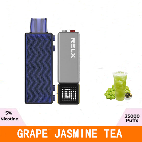 正品悦刻RELX Creator 第三代积木超级容量35000口烟弹磁吸积木乐高套装/烟弹-多口味可选 三代杆套装(灰黑色) 青提茉莉(葡萄铁观音)