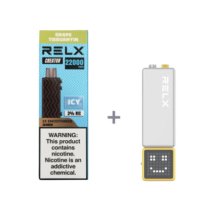 正品悦刻积木乐高RELX Creator 22000口烟弹/套装-多口味可选 (一代/二代杆弹通用） 套装1(配正品一代杆) 青提茉莉茶(葡萄铁观音)