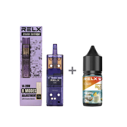 正品悦刻三代积木空弹烟油套餐(5ml容积RELX空弹+30ml正品RELX E-liquid) 套装(空弹+烟油) 菠萝椰子_5%Nic