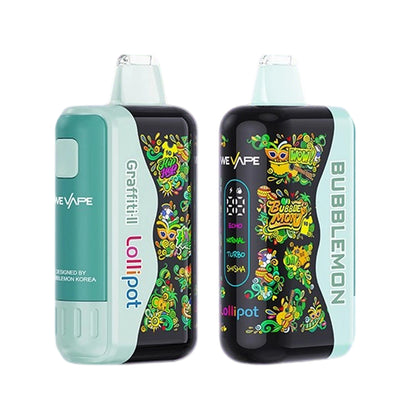 正品韩版巴布梦二代BUBBLE MON GRAFFITI-II 泡泡兽满天星炫彩壁纸LED灯效30000口可拆卸式电子烟套装/烟弹-多口味可选 绿色