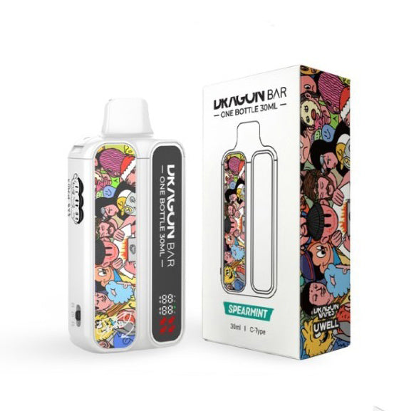 正品 Dragon Bar 龙吧阿童木动画主题权志龙同款30ml超大容量60000口油电显示可调功率一次性电子烟-多口味可选