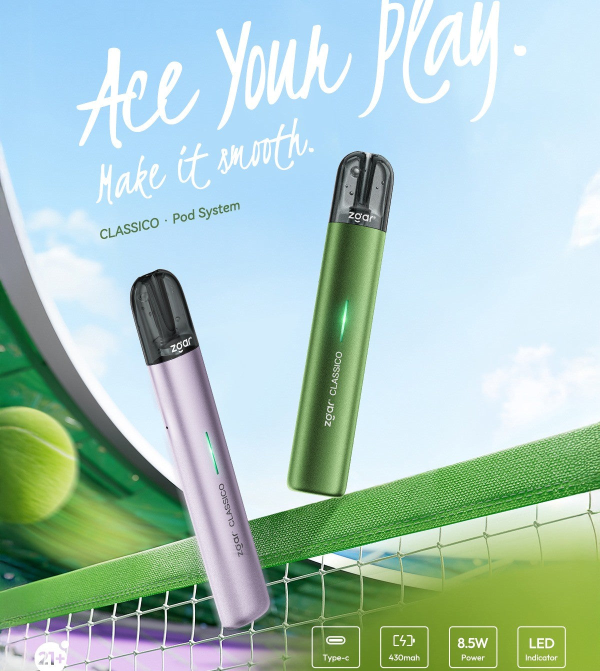 正品冰熊6.0 Plus烟弹12盒+正品冰熊ZGAR Classico烟杆优惠套餐-4色烟杆4种口味可选