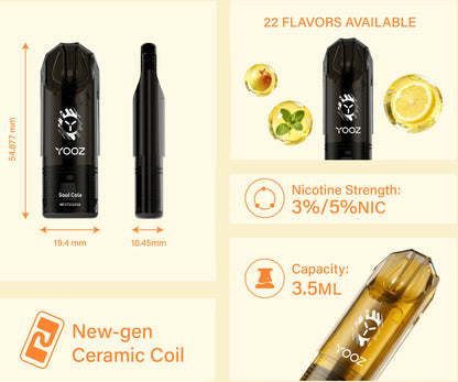 柚子YOOZ SOUL POD灵魂烟弹系列3.5ML大容量多口味可选柚子陶瓷芯通配烟弹-三颗起售